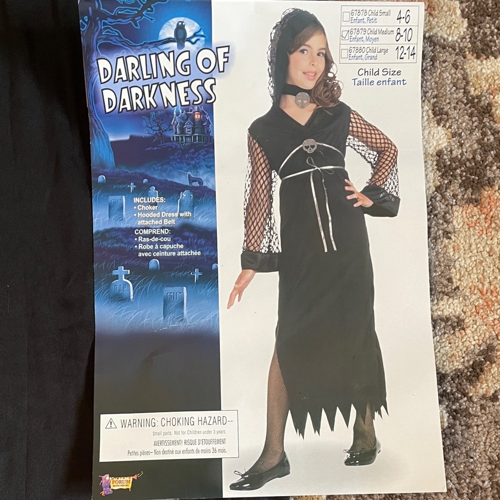 Darling of Darkness Kids Costume - Black medium/8-10
